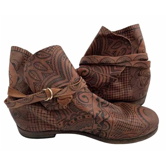 Free People Tooled Design Henna Boots EU39 (US 8)  Ankle - Rare Find - Picture 8 of 8